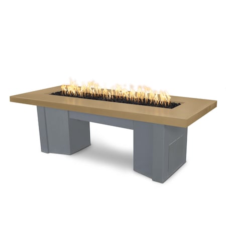 The Outdoor Plus 78 Alameda Fire Table Smooth Concrete, Match Lit w/Flame Sense System, Brown Conc. Top, Liq. Propane OPT-ALMGFRC78FSML-BRN-GRY-LP